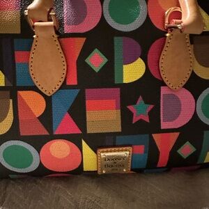 Dooney & Bourke Art Deco-Black Large Barrel Satchel